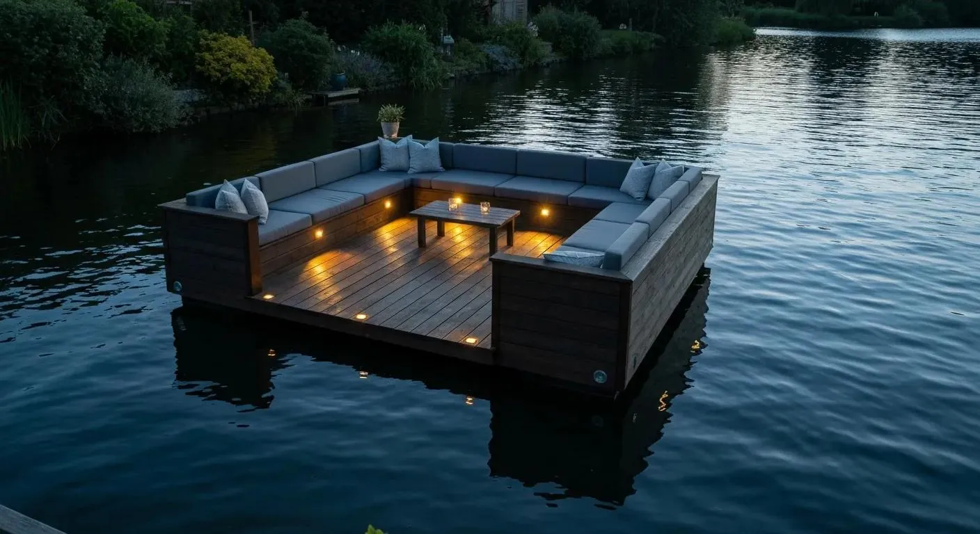 Floating deck builder Jacksonville creating a low-profile ground-level deck for a clean backyard gathering space